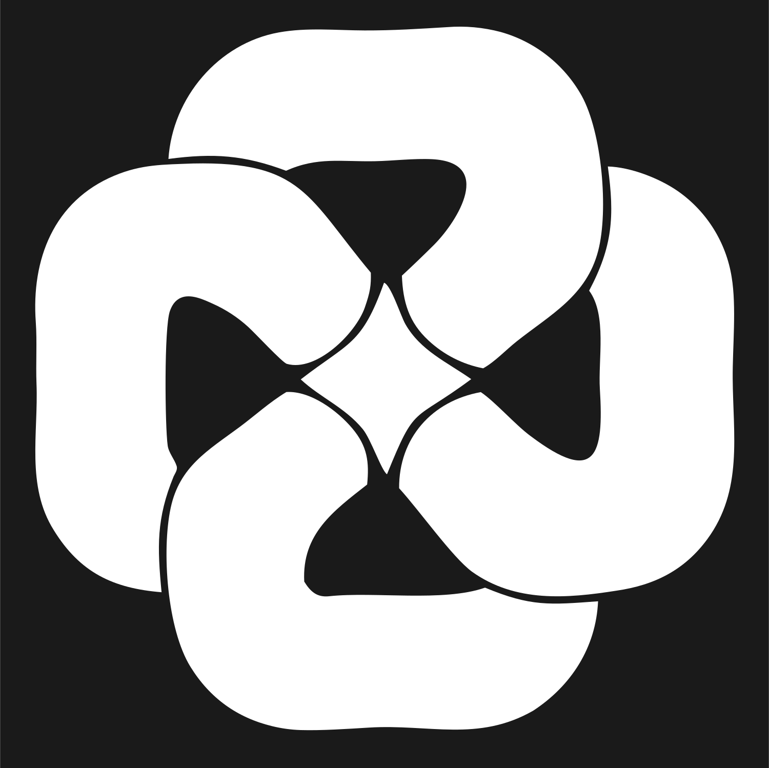 Rotational Pretzel Twist Badge #1a1a1a/#ffffff