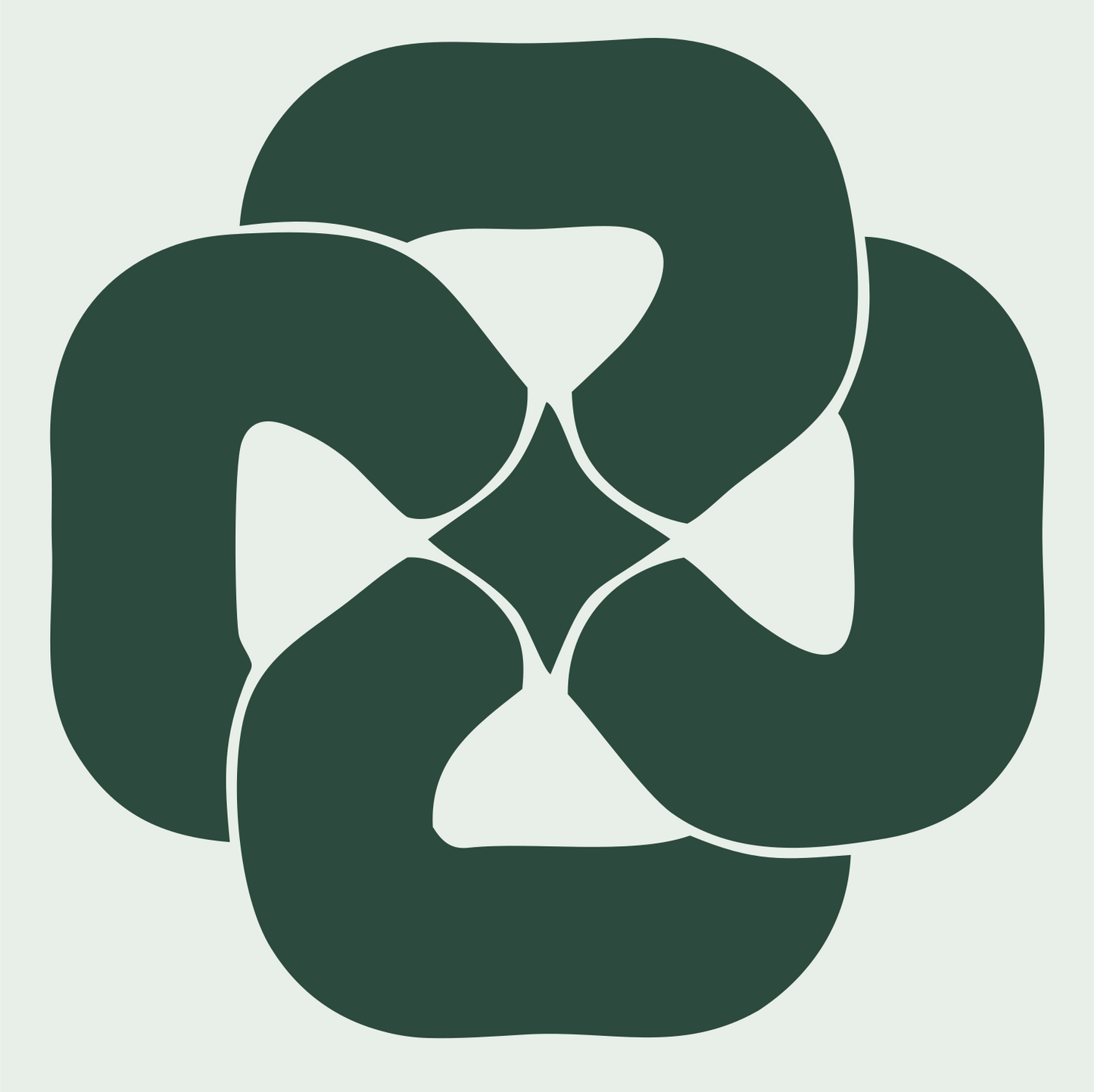 Rotational Pretzel Twist Badge #e8efe9/#2d4a3e
