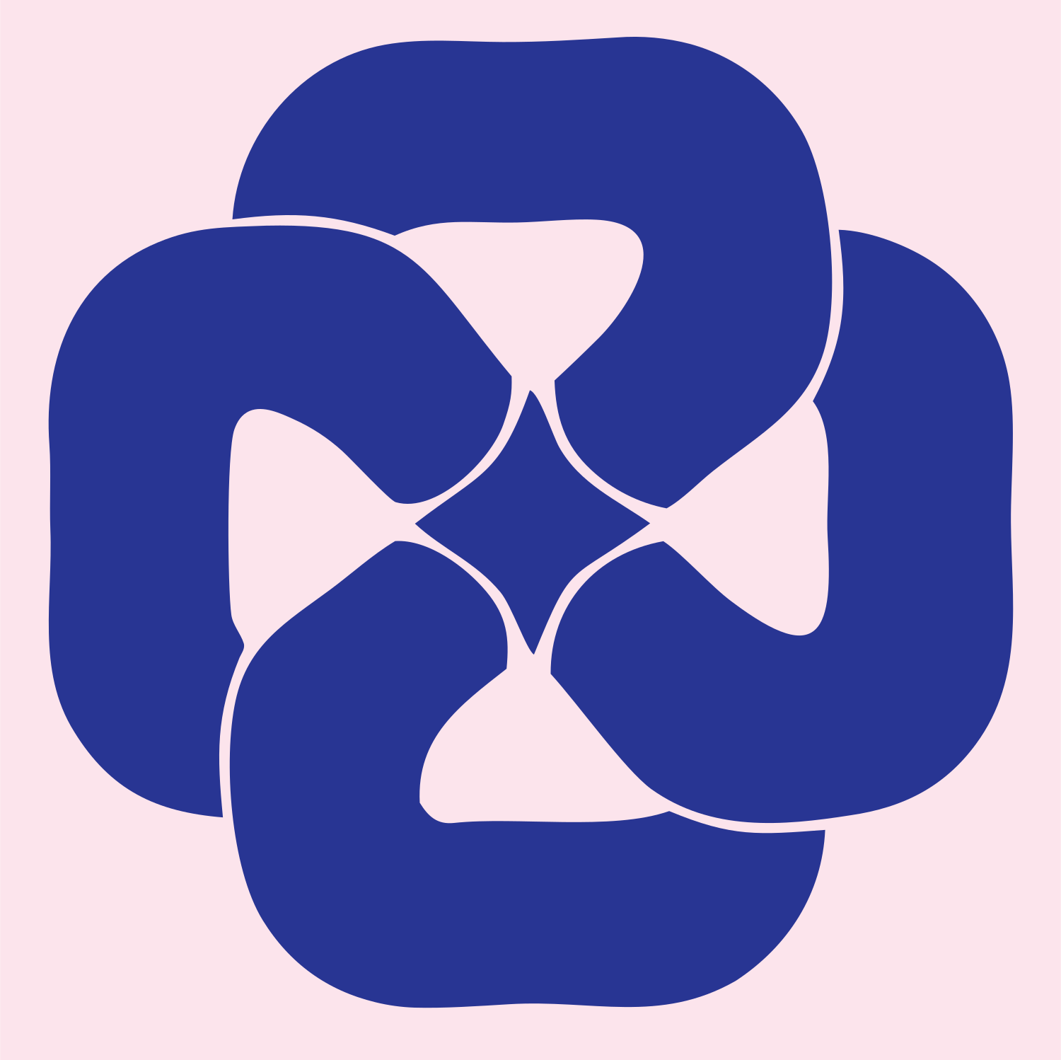 Rotational Pretzel Twist Badge #fce4ec/#283593