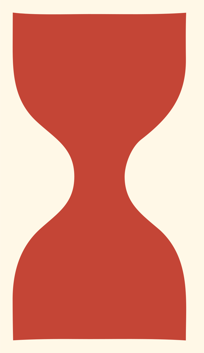 Silhouette Pretzel Hourglass Mark #fff8e7/#c44536