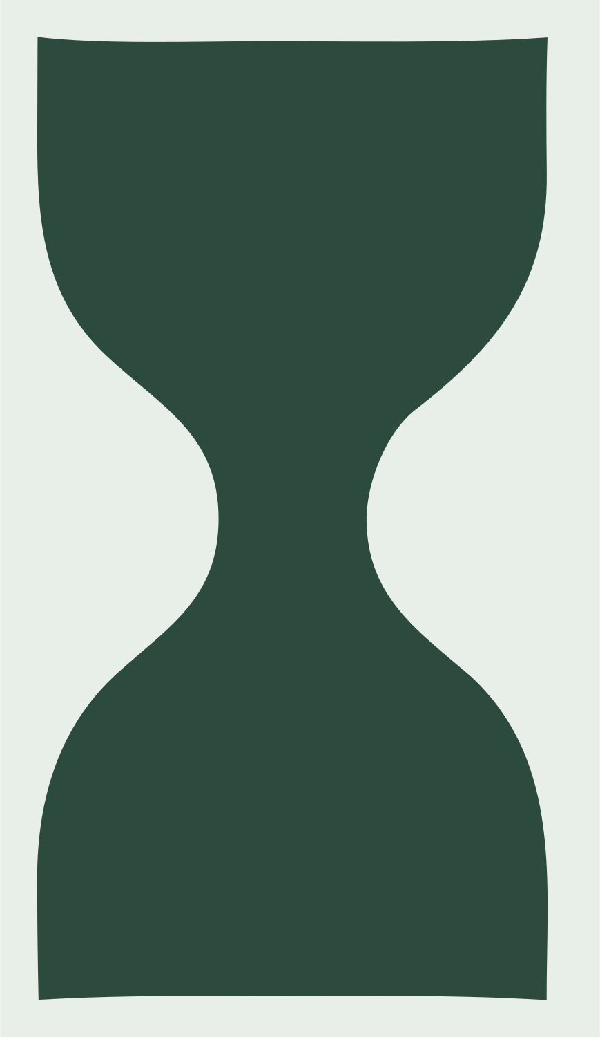 Silhouette Pretzel Hourglass Mark #e8efe9/#2d4a3e