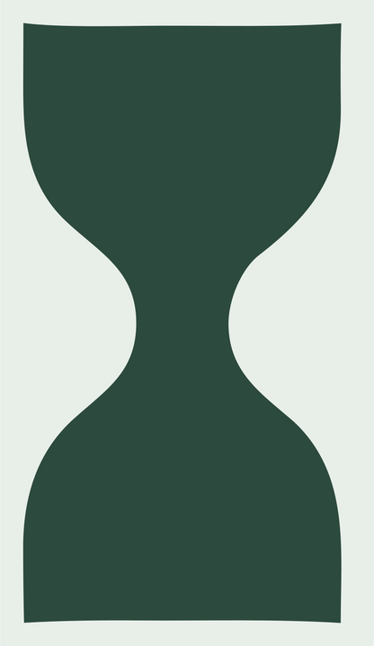 Silhouette Pretzel Hourglass Mark #e8efe9/#2d4a3e
