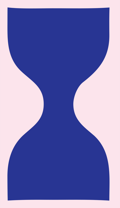 Silhouette Pretzel Hourglass Mark #fce4ec/#283593