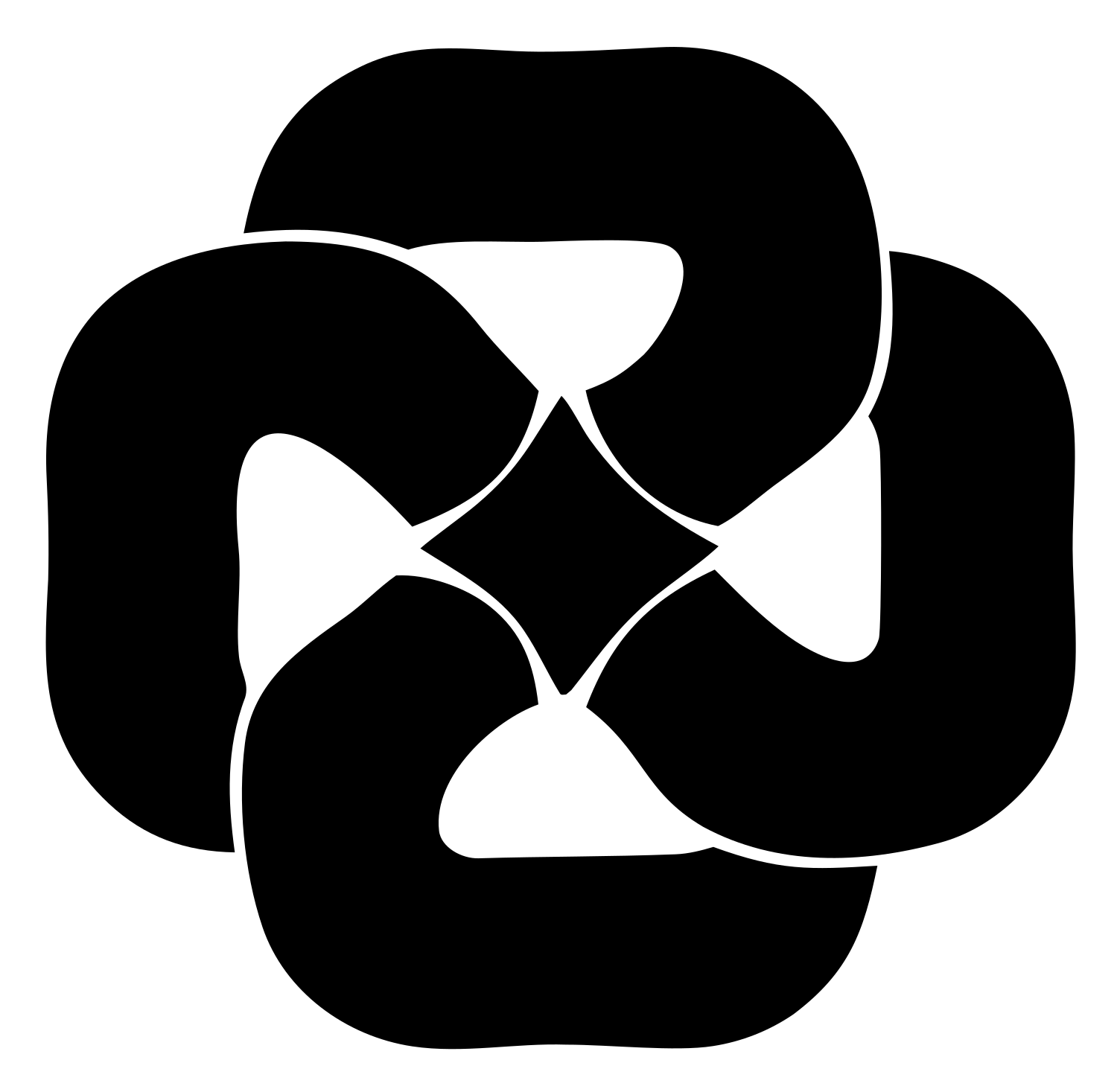 Negative Space Pretzel Rosette Mark #ffffff/#000000