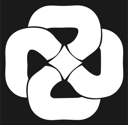 Negative Space Pretzel Rosette Mark #1a1a1a/#ffffff