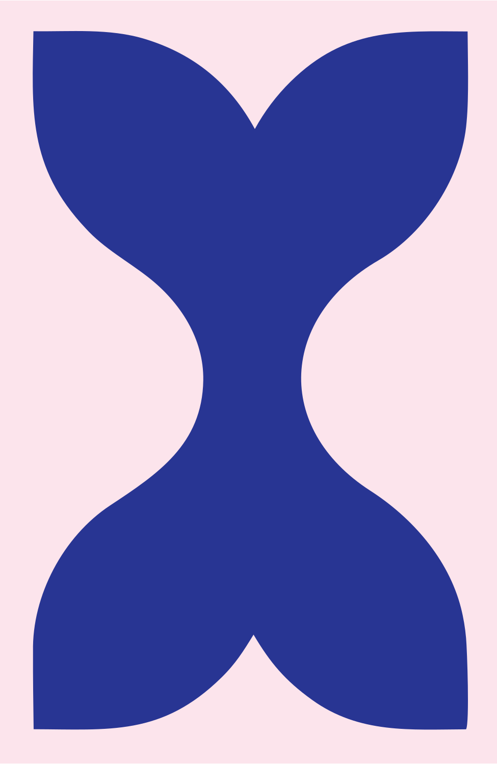 Pretzel Bowtie Silhouette Badge #fce4ec/#283593