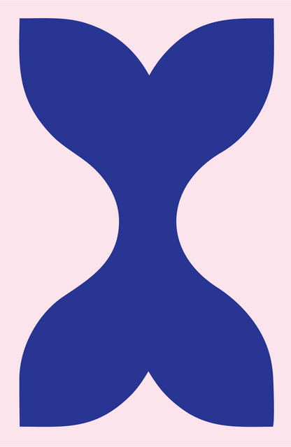 Pretzel Bowtie Silhouette Badge #fce4ec/#283593