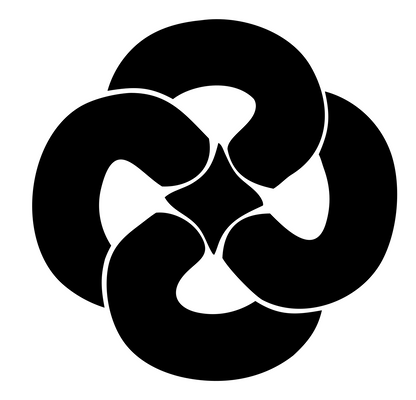 Threefold Pretzel Rotation Emblem #ffffff/#000000
