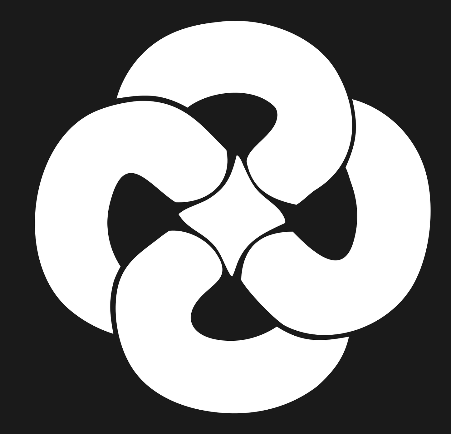 Threefold Pretzel Rotation Emblem #1a1a1a/#ffffff
