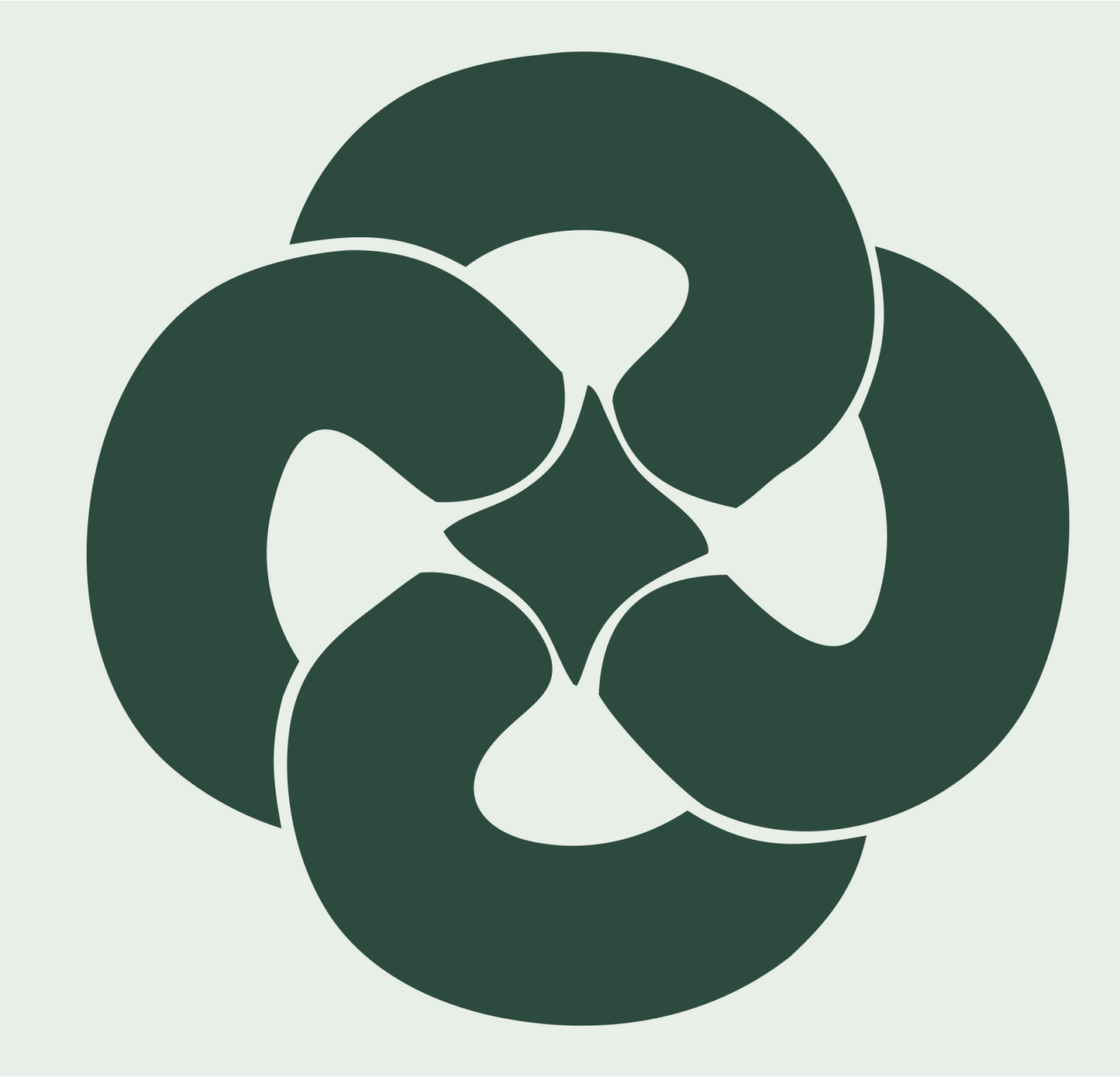 Threefold Pretzel Rotation Emblem #e8efe9/#2d4a3e