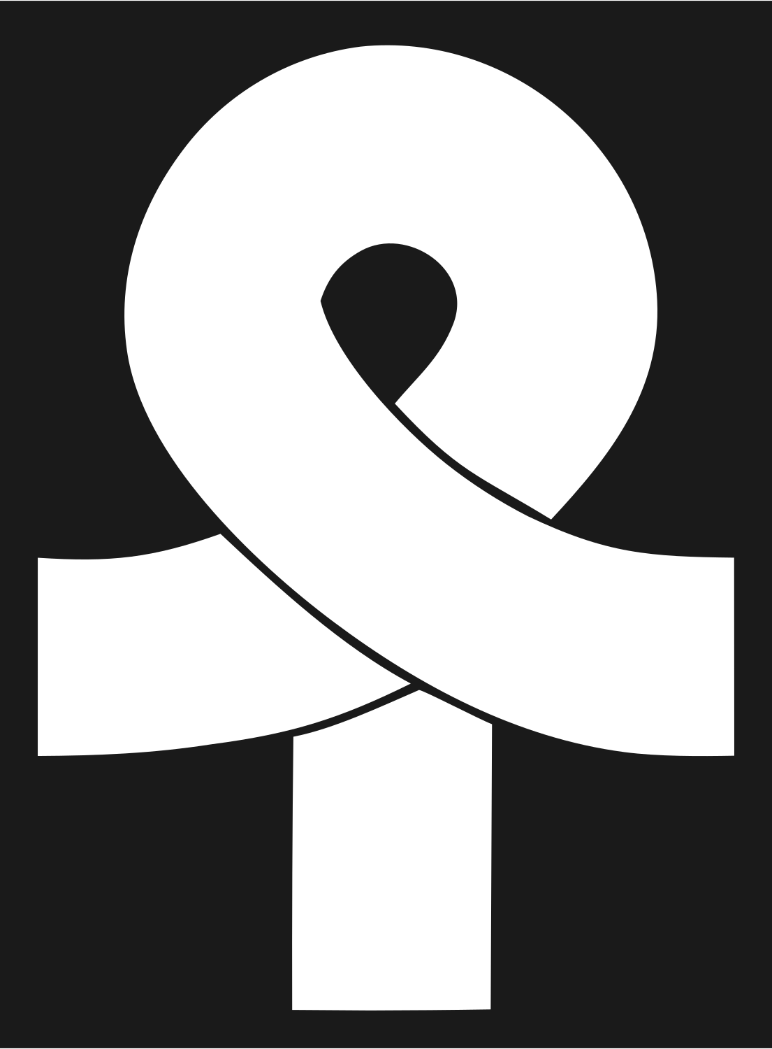 Ankh Ribbon Cross Mark #1a1a1a/#ffffff