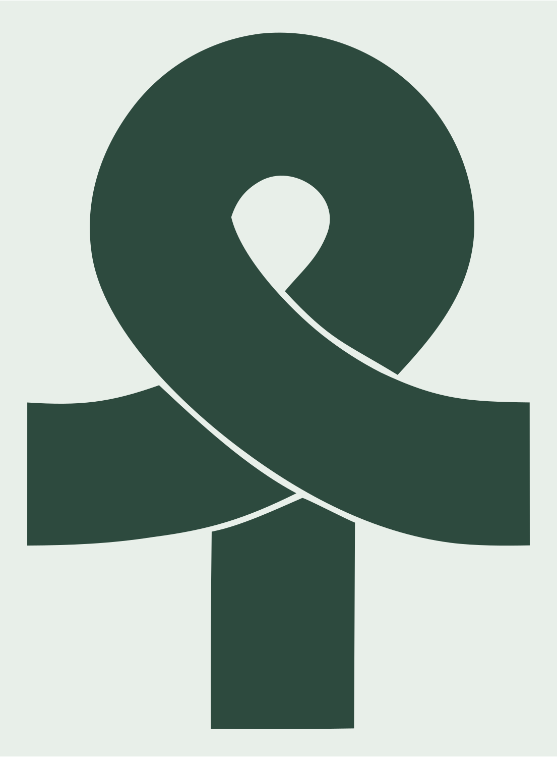 Ankh Ribbon Cross Mark #e8efe9/#2d4a3e