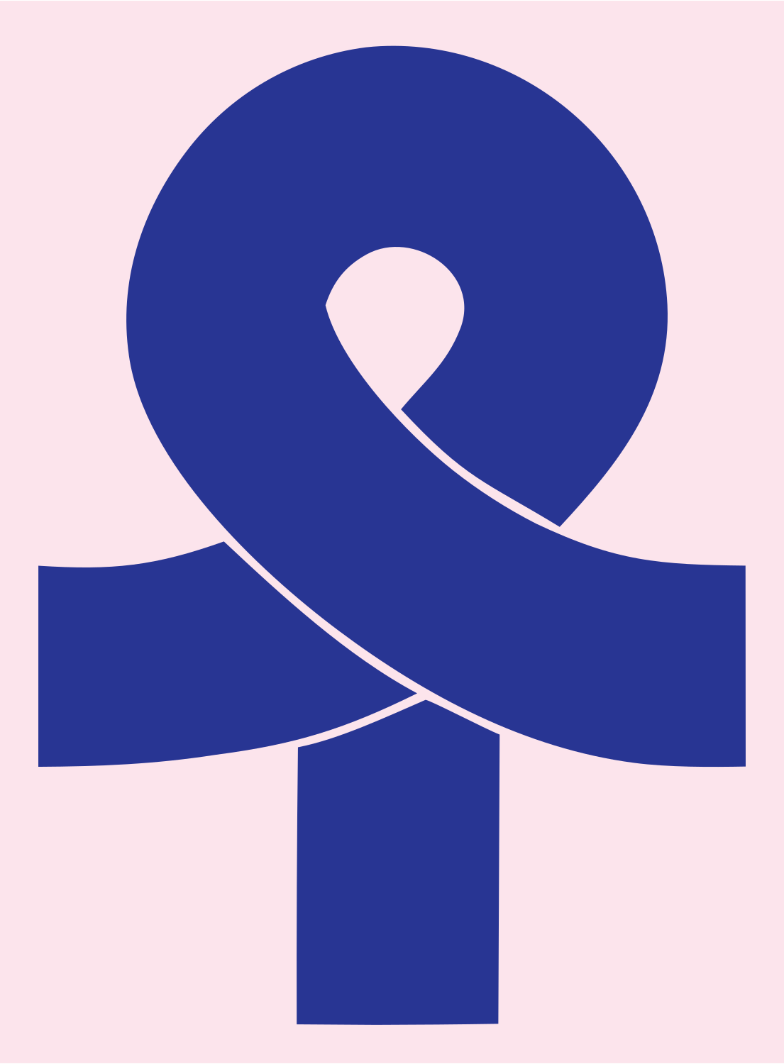 Ankh Ribbon Cross Mark #fce4ec/#283593