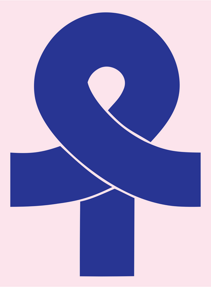 Ankh Ribbon Cross Mark #fce4ec/#283593