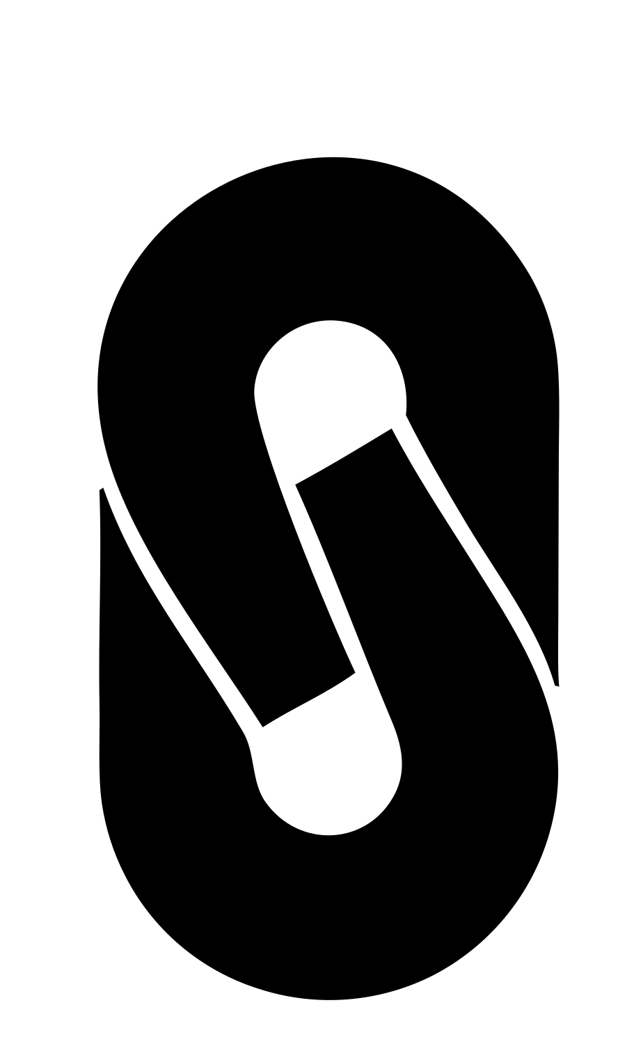 Negative Space Pretzel Pill Badge #ffffff/#000000
