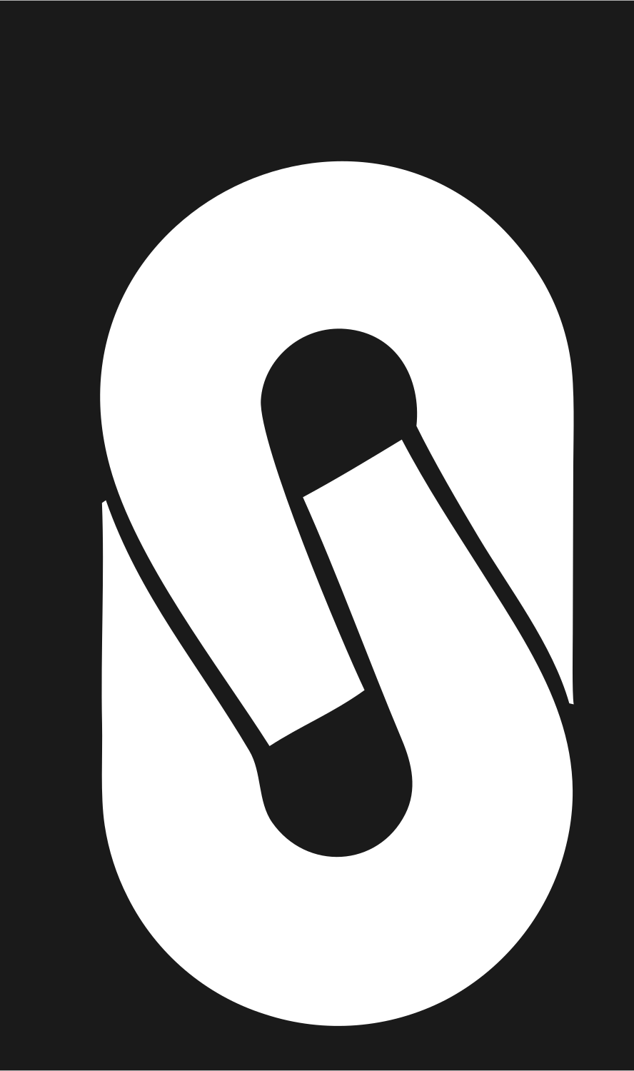 Negative Space Pretzel Pill Badge #1a1a1a/#ffffff