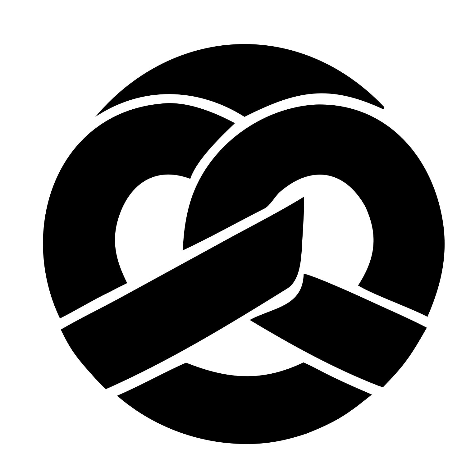 Pretzel Disc Negative Space Icon #ffffff/#000000