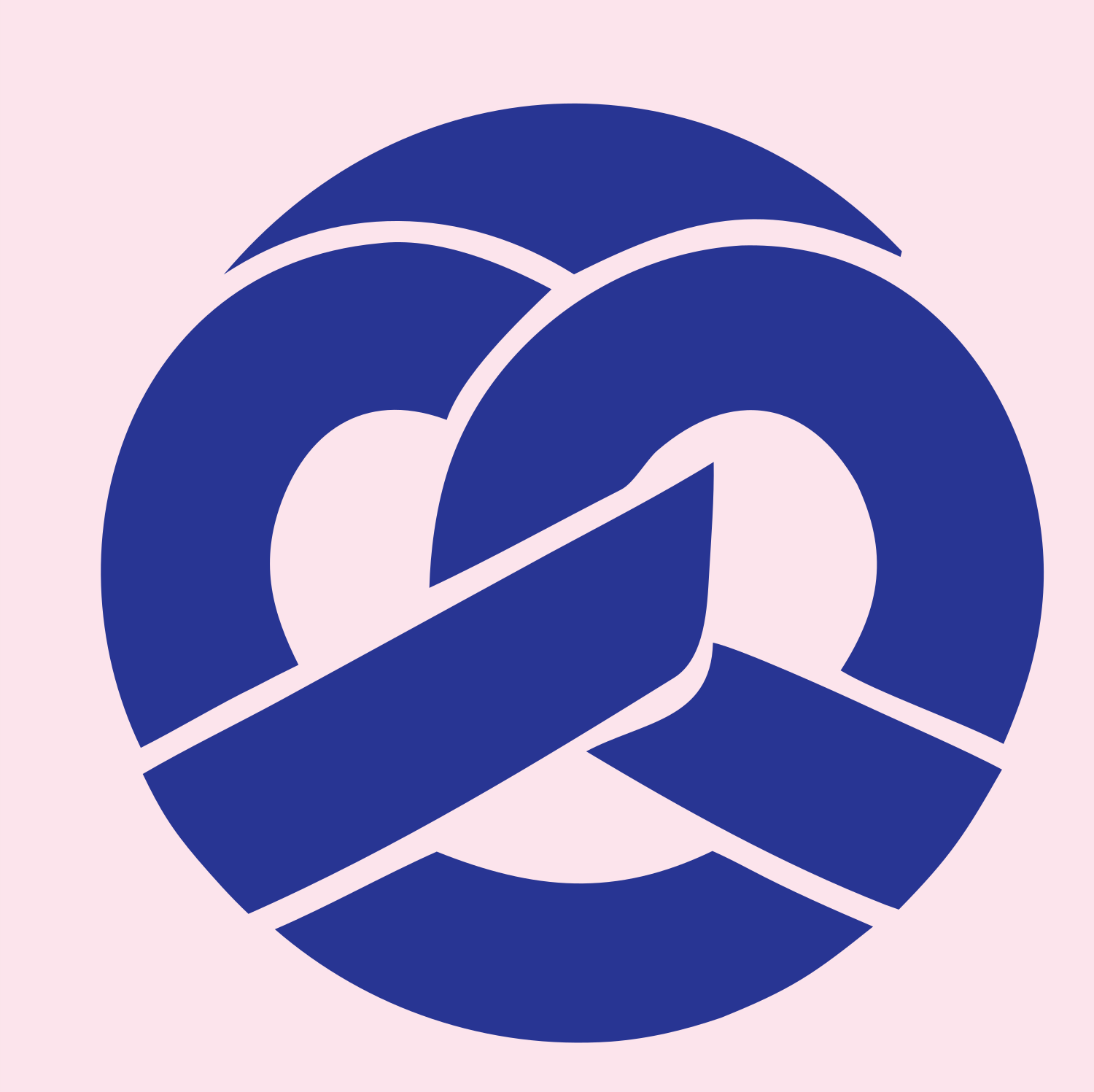 Pretzel Disc Negative Space Icon #fce4ec/#283593