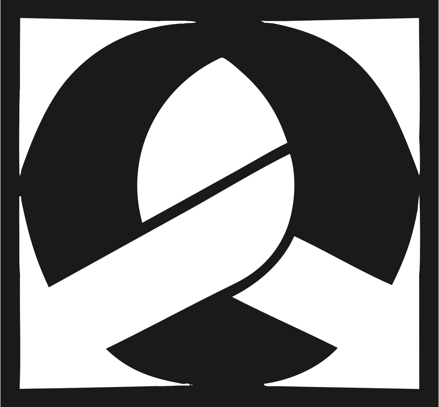 Negative Space Pretzel Square Icon #1a1a1a/#ffffff