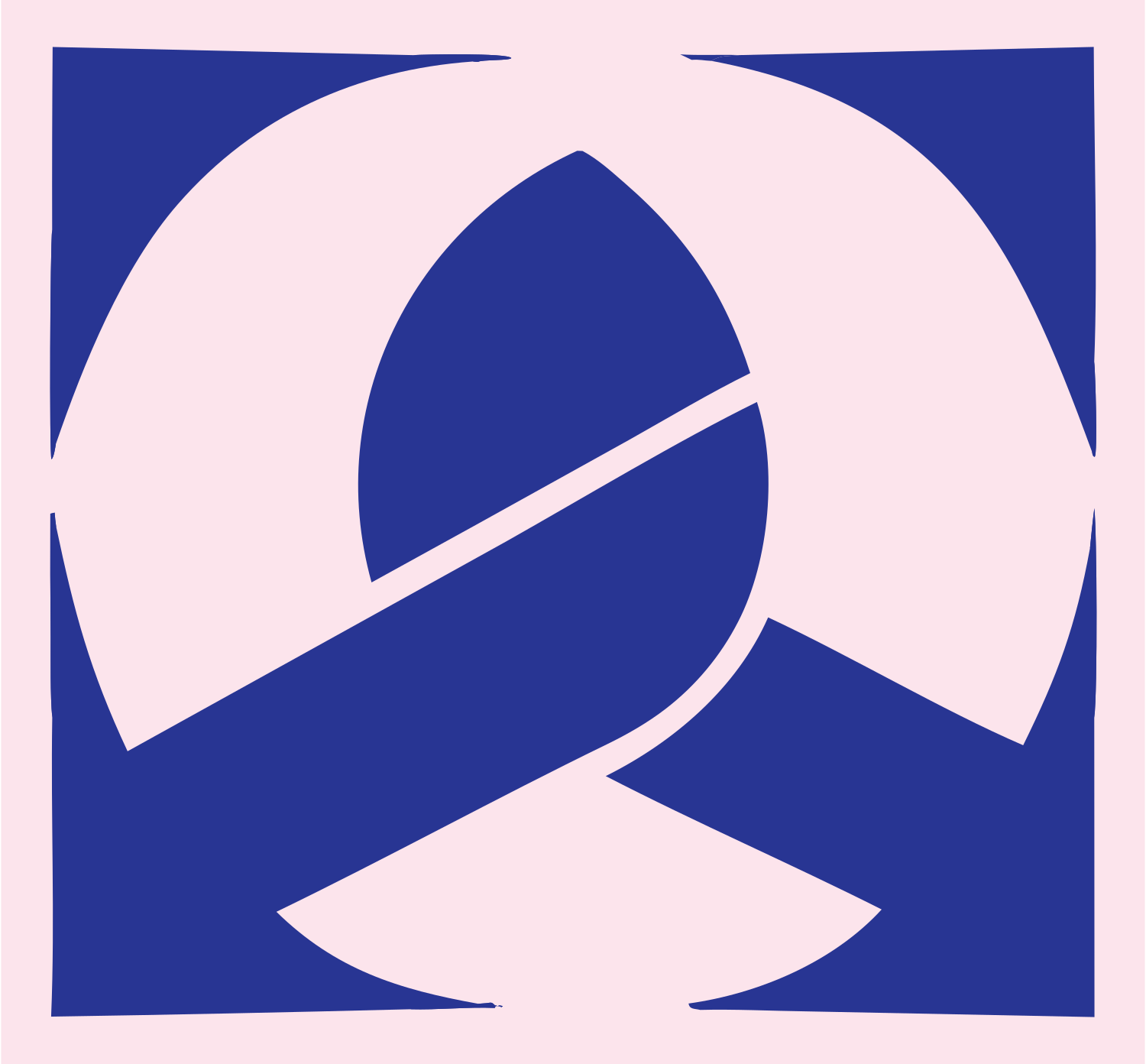 Negative Space Pretzel Square Icon #fce4ec/#283593