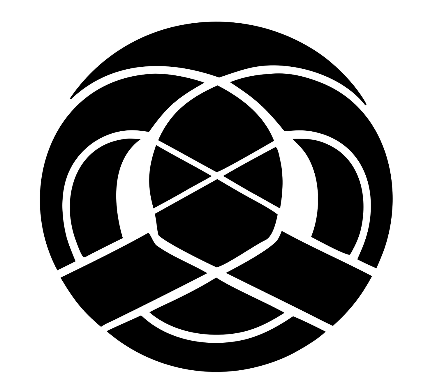 Pretzel Medallion Negative Space Crest #ffffff/#000000