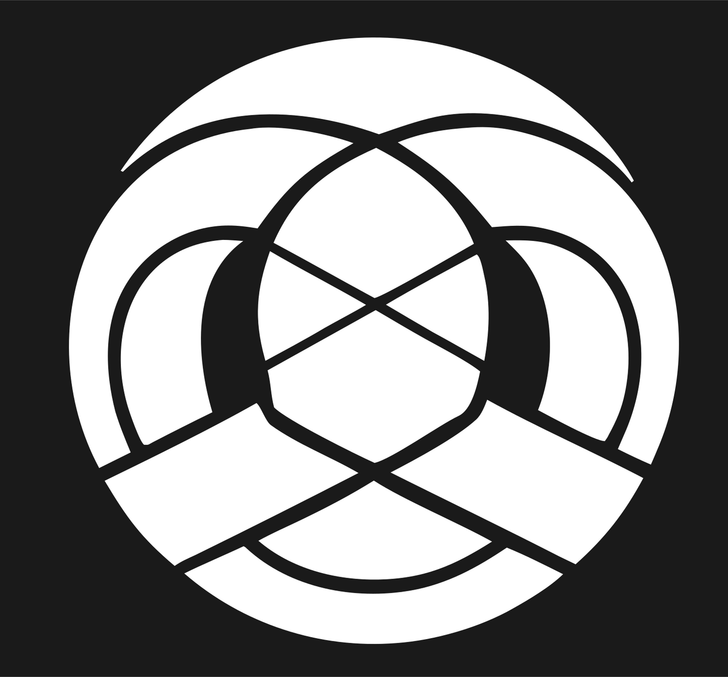 Pretzel Medallion Negative Space Crest #1a1a1a/#ffffff