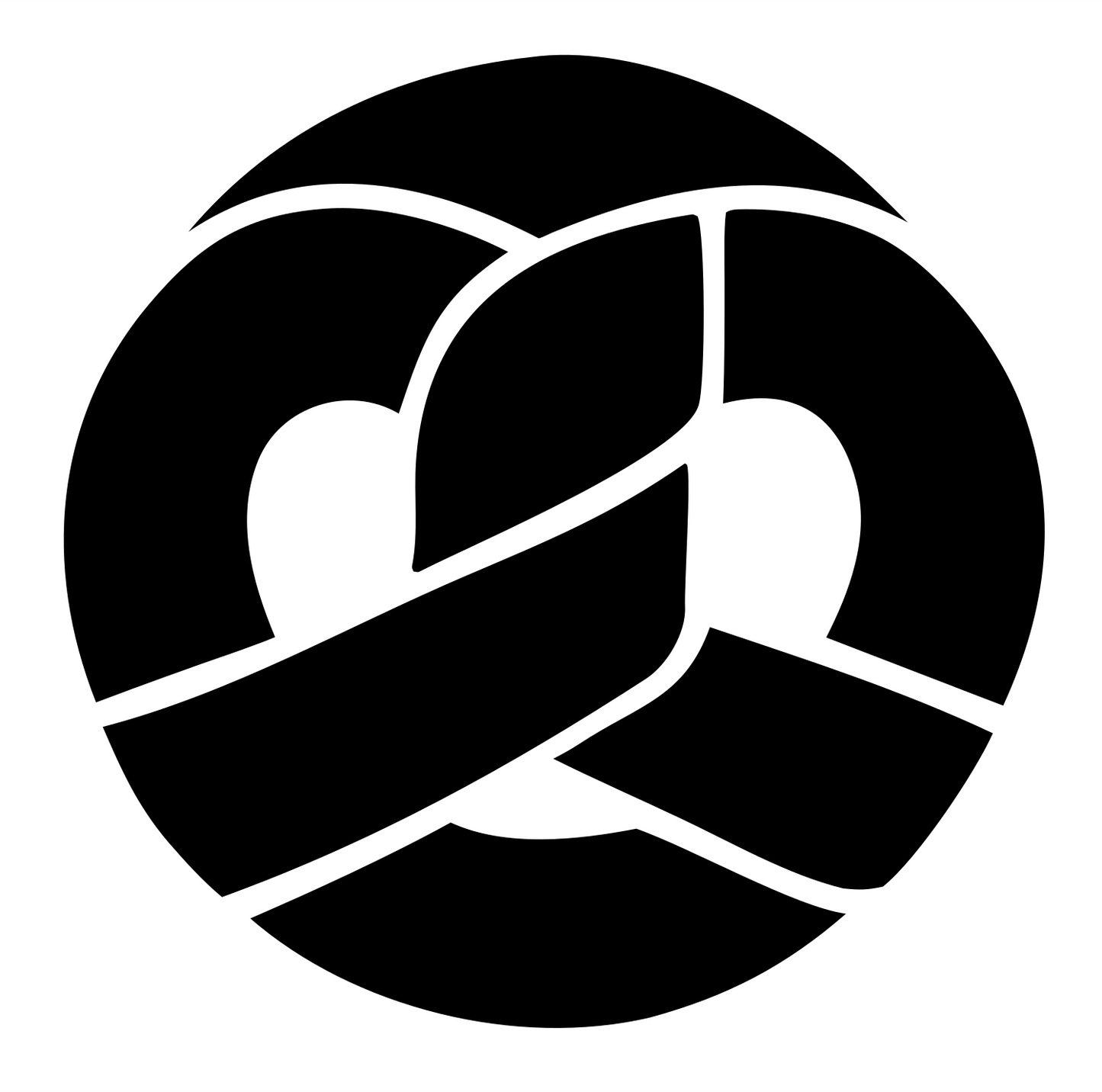 Pretzel Round Negative Space Icon #ffffff/#000000