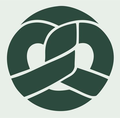 Pretzel Round Negative Space Icon #e8efe9/#2d4a3e