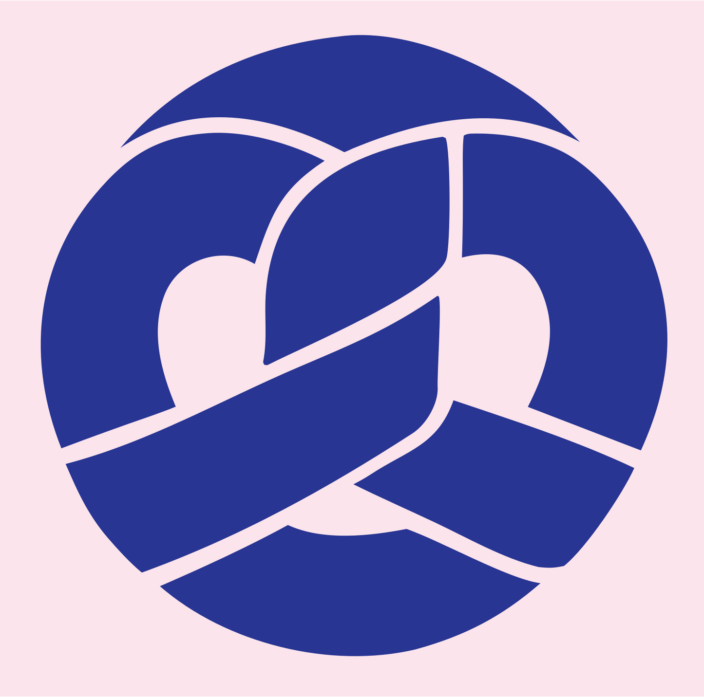 Pretzel Round Negative Space Icon #fce4ec/#283593