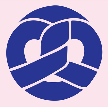 Pretzel Round Negative Space Icon #fce4ec/#283593