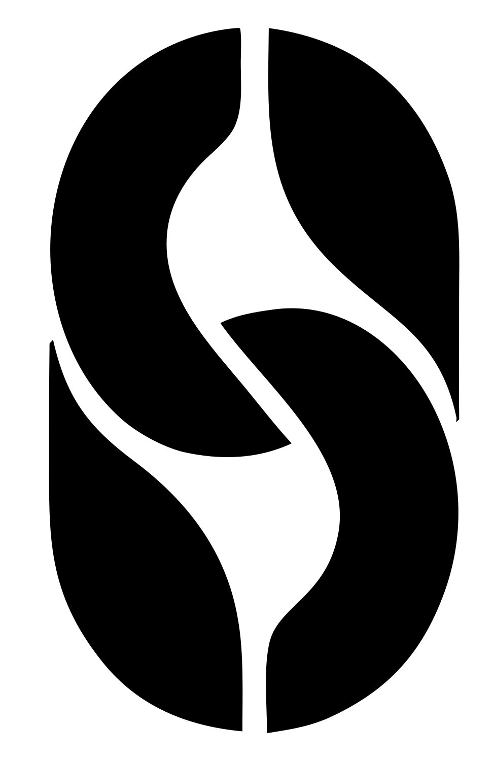 Negative Space Pretzel S Mark #ffffff/#000000