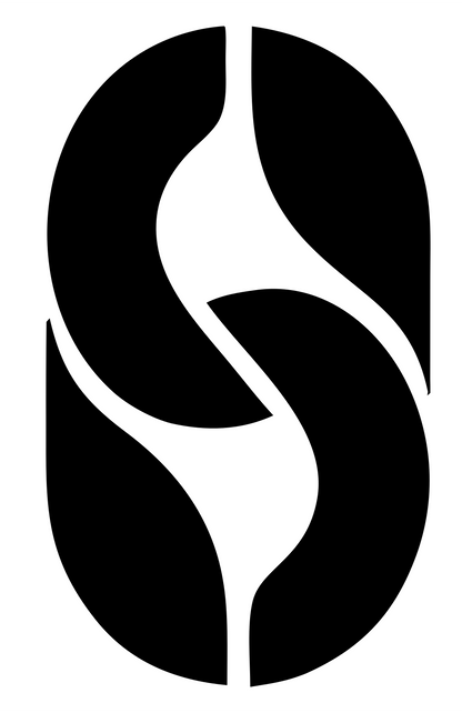Negative Space Pretzel S Mark #ffffff/#000000