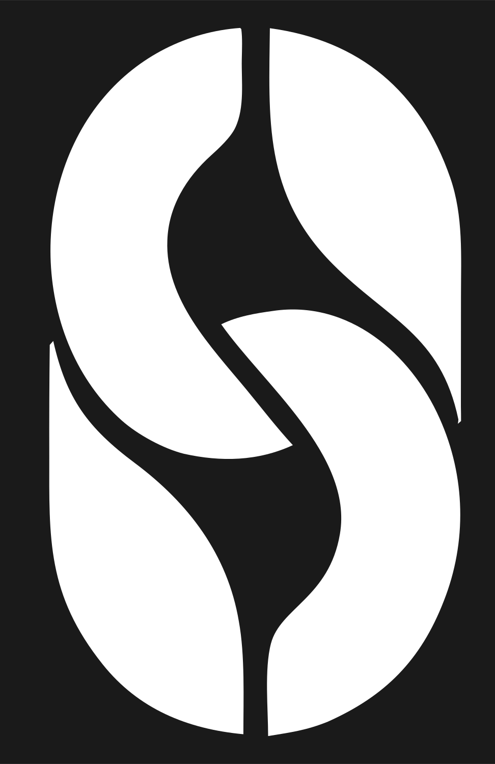 Negative Space Pretzel S Mark #1a1a1a/#ffffff