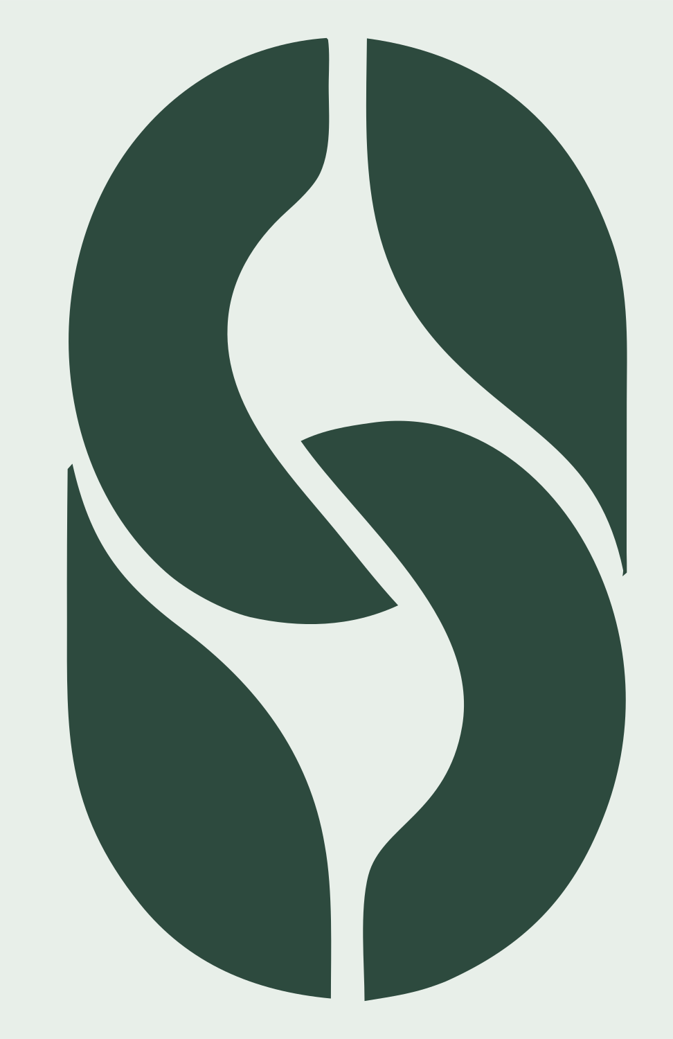 Negative Space Pretzel S Mark #e8efe9/#2d4a3e