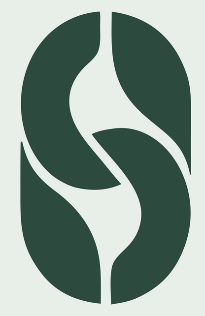 Negative Space Pretzel S Mark #e8efe9/#2d4a3e