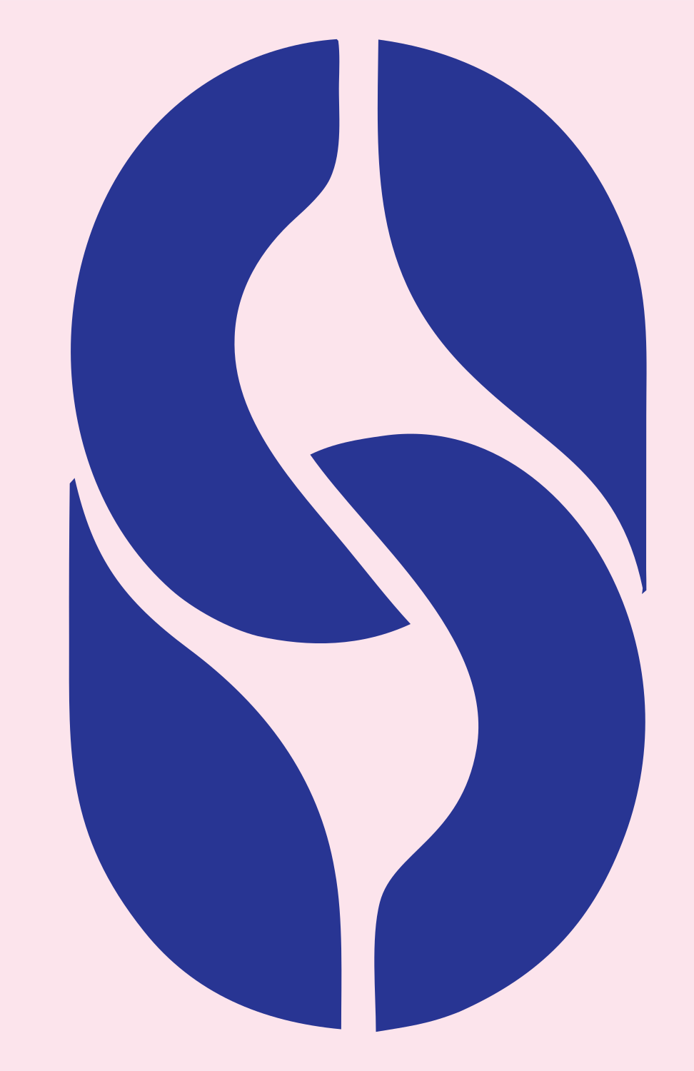 Negative Space Pretzel S Mark #fce4ec/#283593