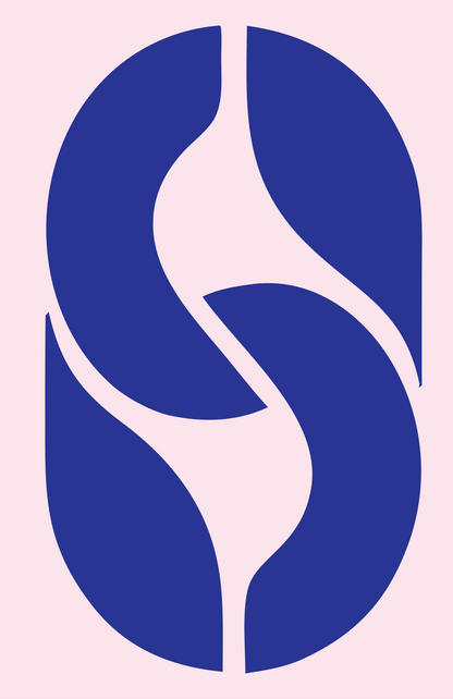 Negative Space Pretzel S Mark #fce4ec/#283593