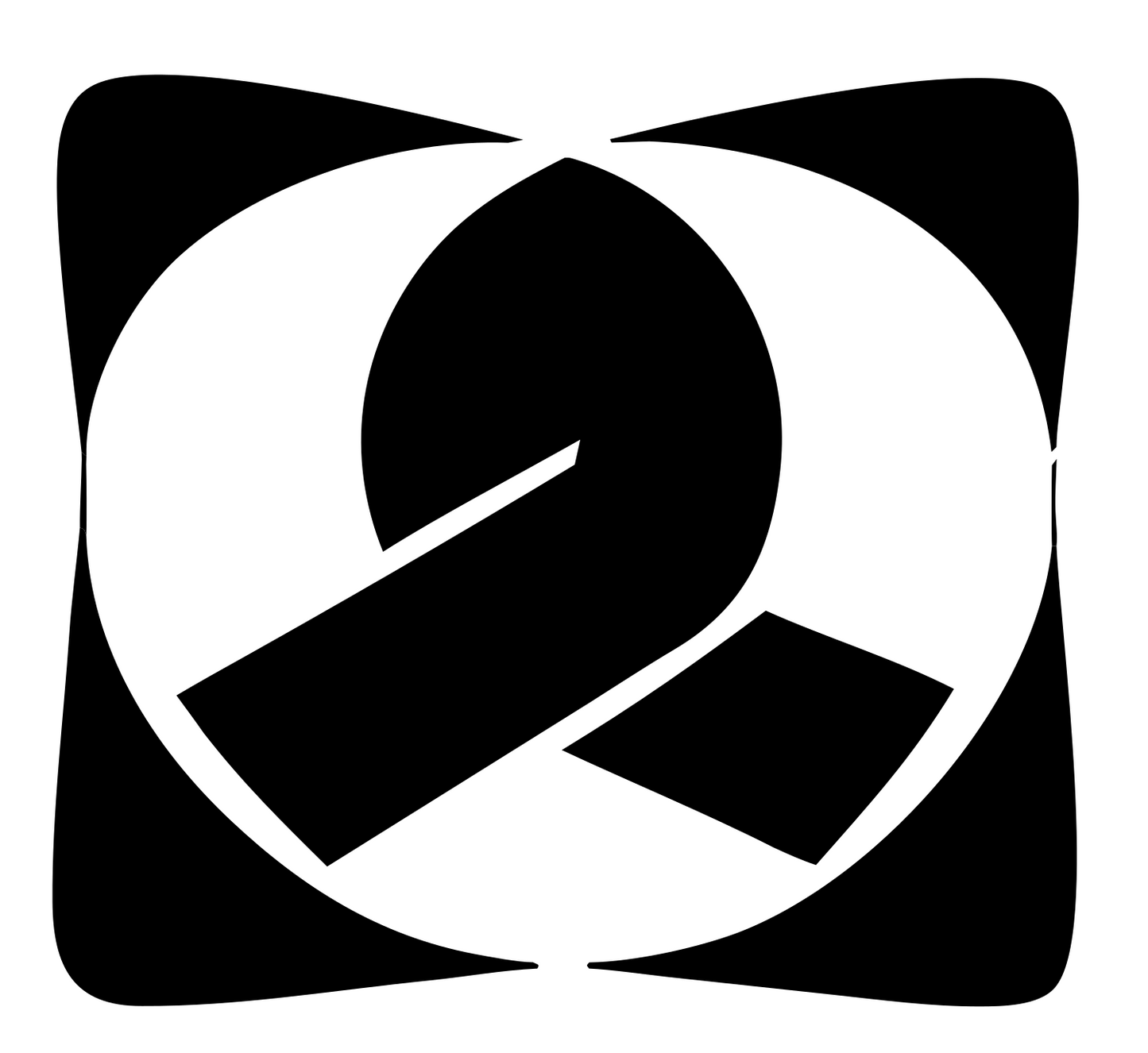 Negative Space Pretzel Knot Icon #ffffff/#000000