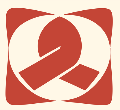 Negative Space Pretzel Knot Icon #fff8e7/#c44536
