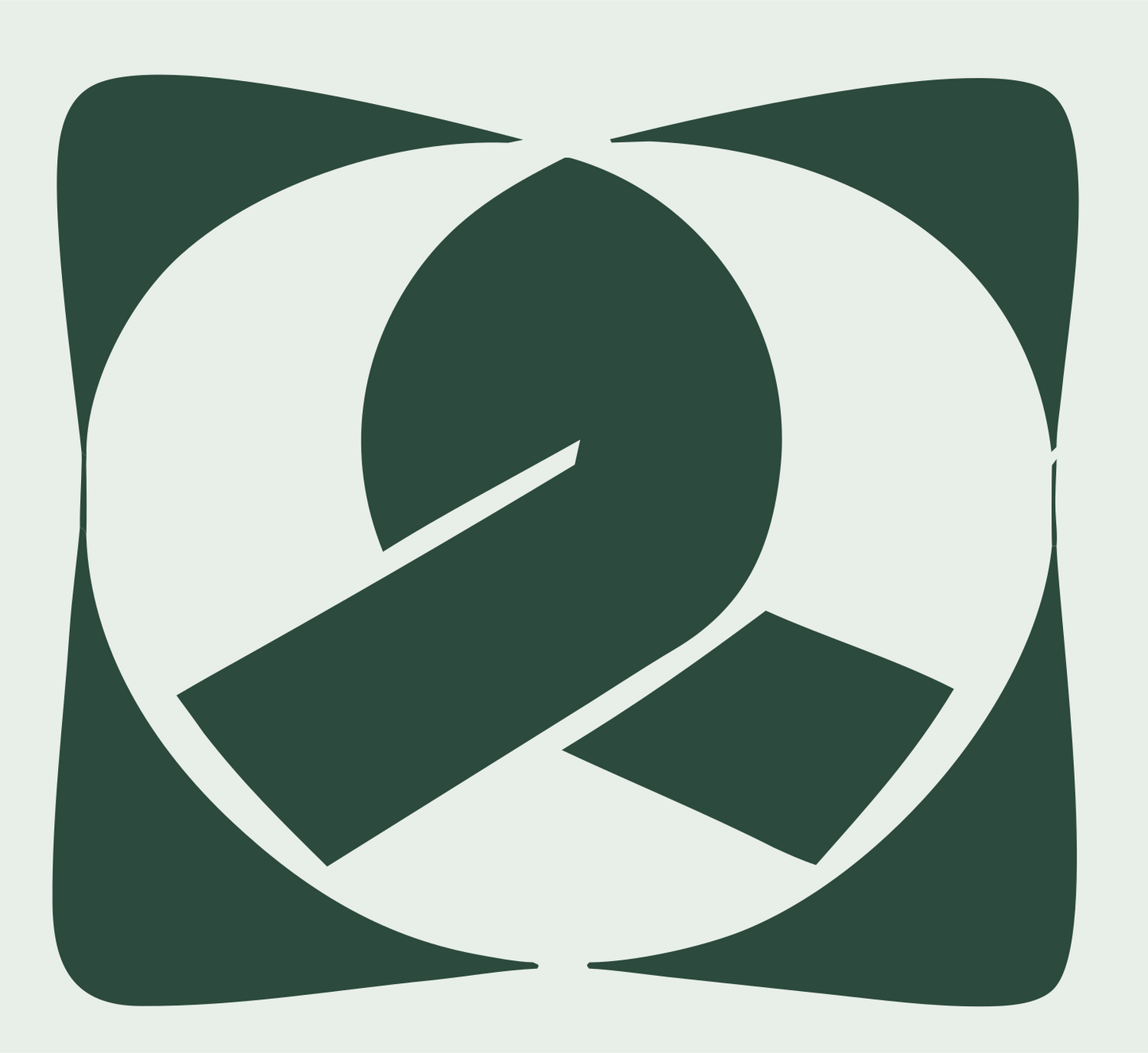 Negative Space Pretzel Knot Icon #e8efe9/#2d4a3e