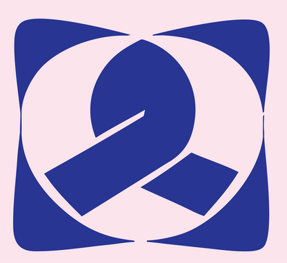 Negative Space Pretzel Knot Icon #fce4ec/#283593