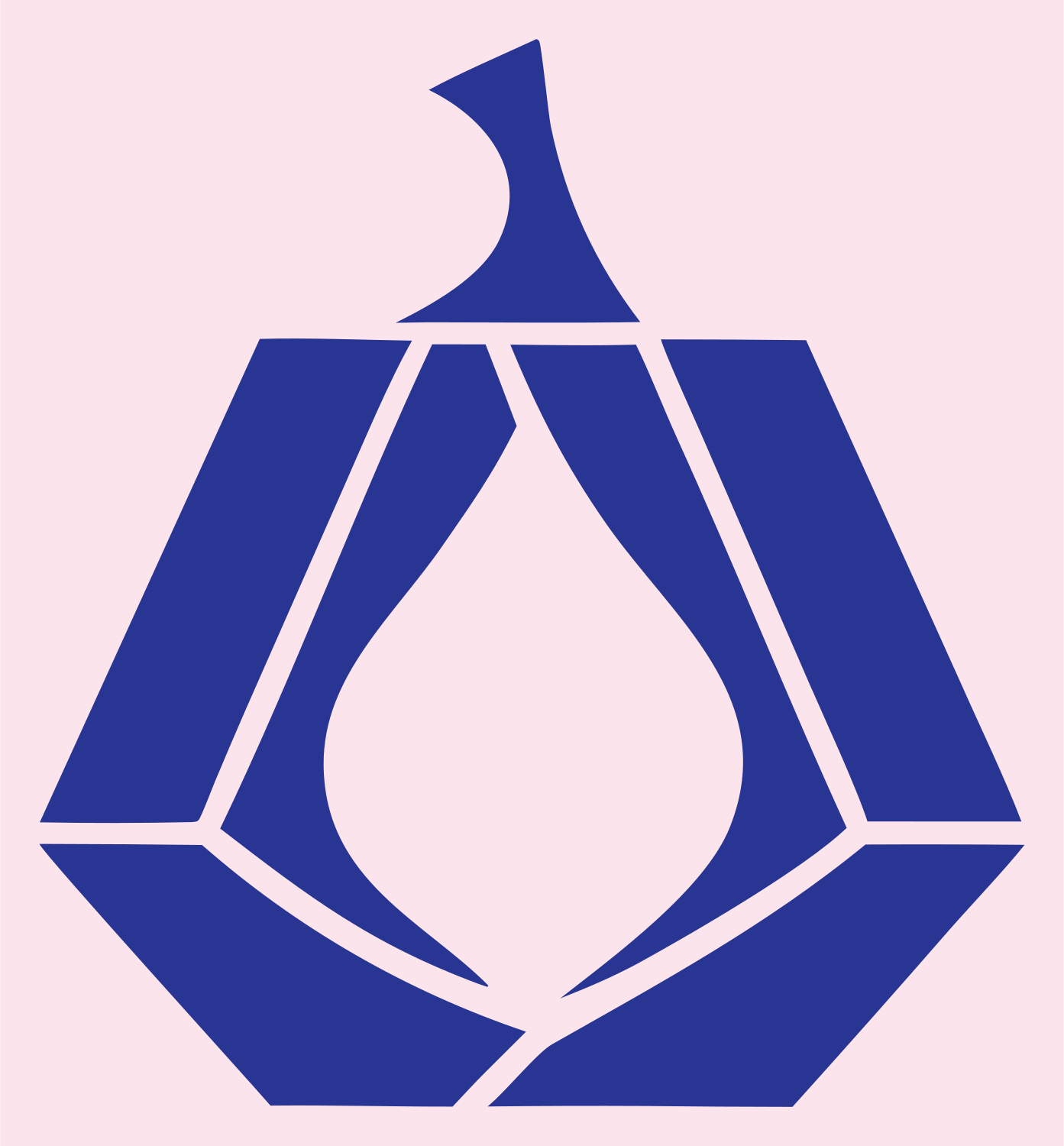 Geometric Pumpkin Faceted Badge #fce4ec/#283593
