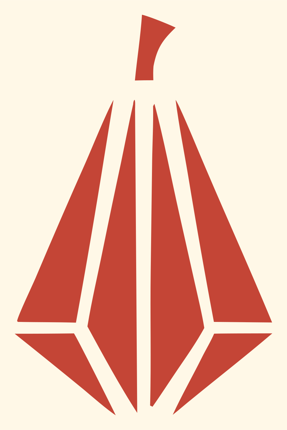 Faceted Pumpkin Crystal Logo #fff8e7/#c44536
