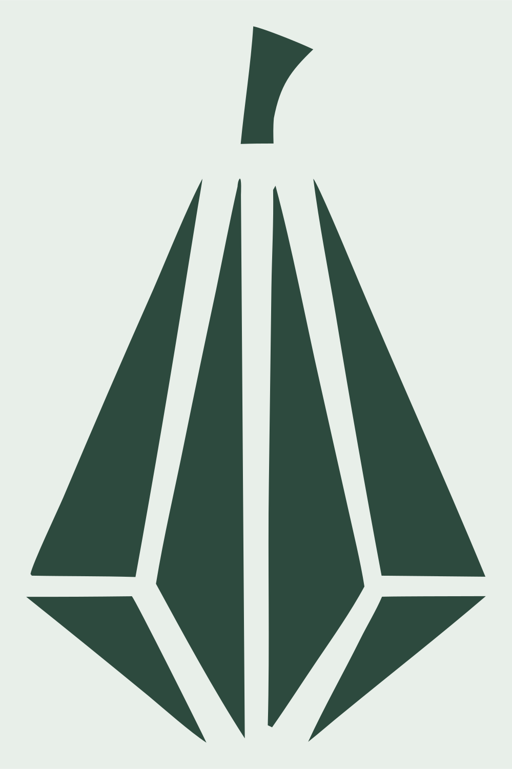 Faceted Pumpkin Crystal Logo #e8efe9/#2d4a3e