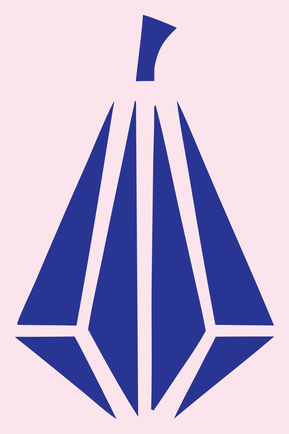 Faceted Pumpkin Crystal Logo #fce4ec/#283593