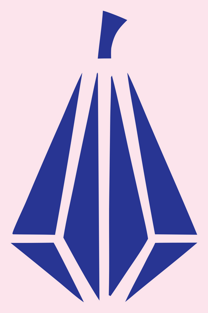 Faceted Pumpkin Crystal Logo #fce4ec/#283593