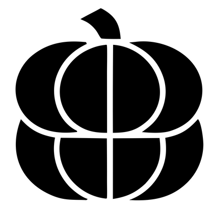 Geometric Pumpkin Grid Badge #ffffff/#000000