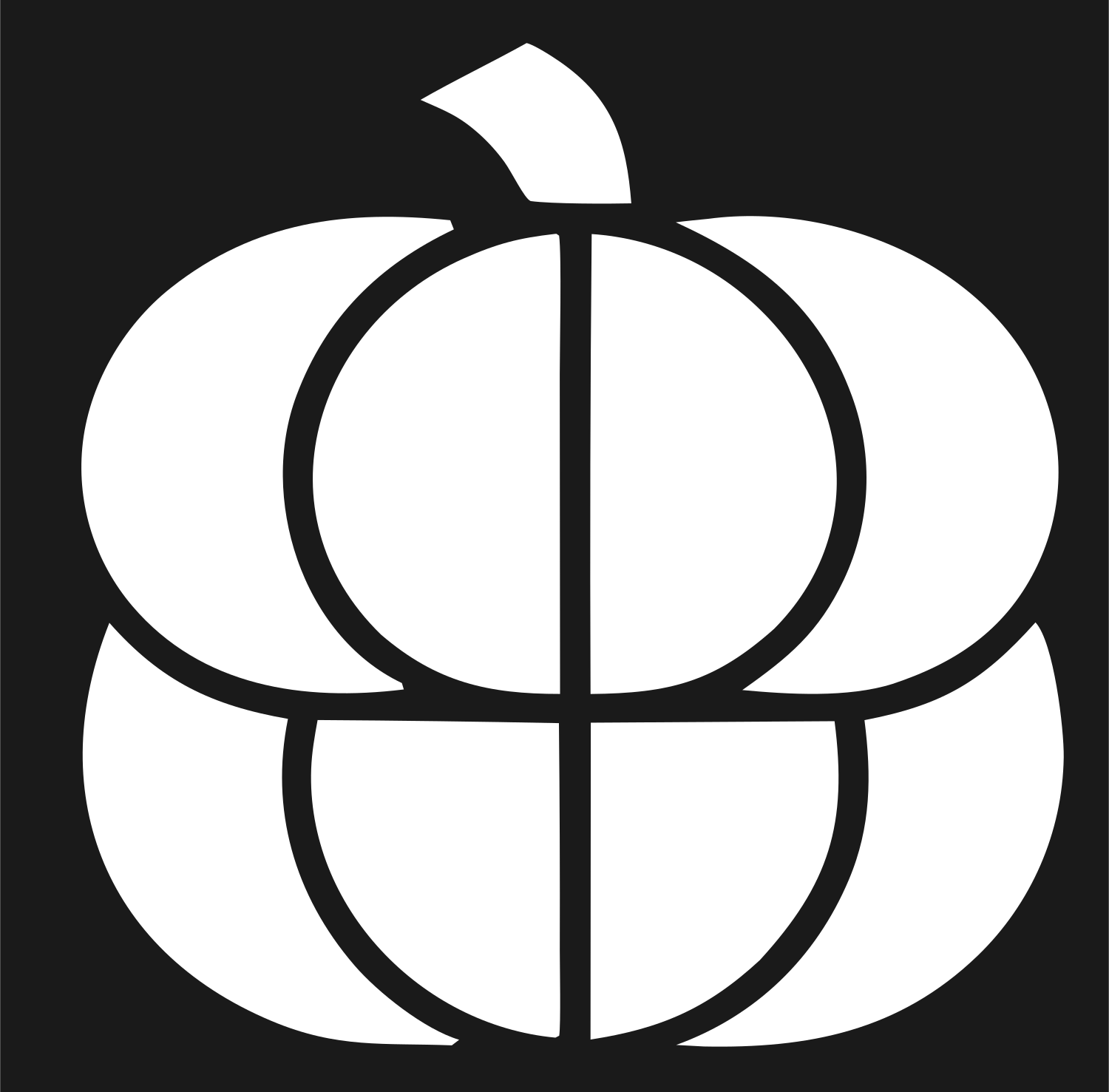 Geometric Pumpkin Grid Badge #1a1a1a/#ffffff