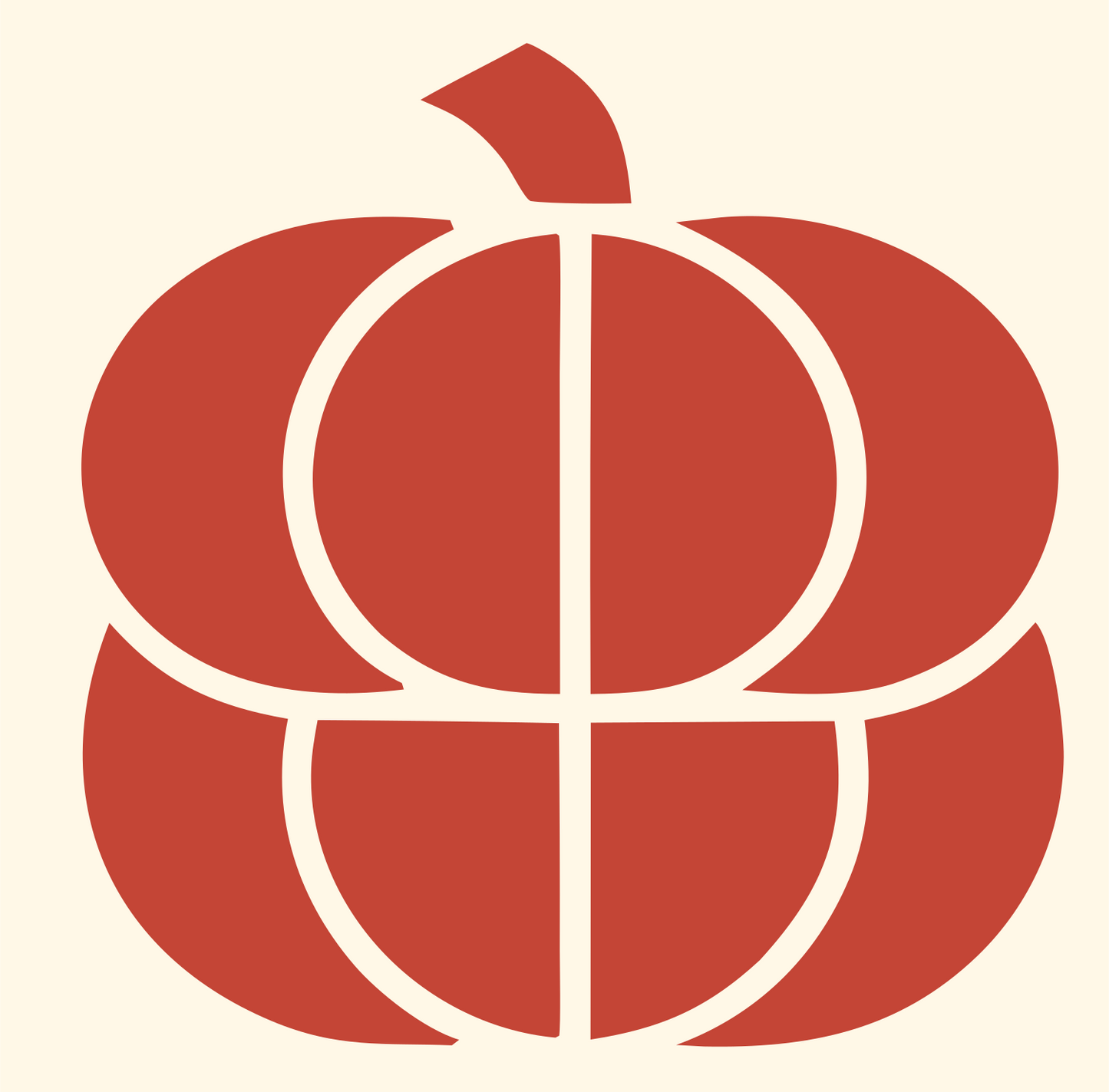 Geometric Pumpkin Grid Badge #fff8e7/#c44536