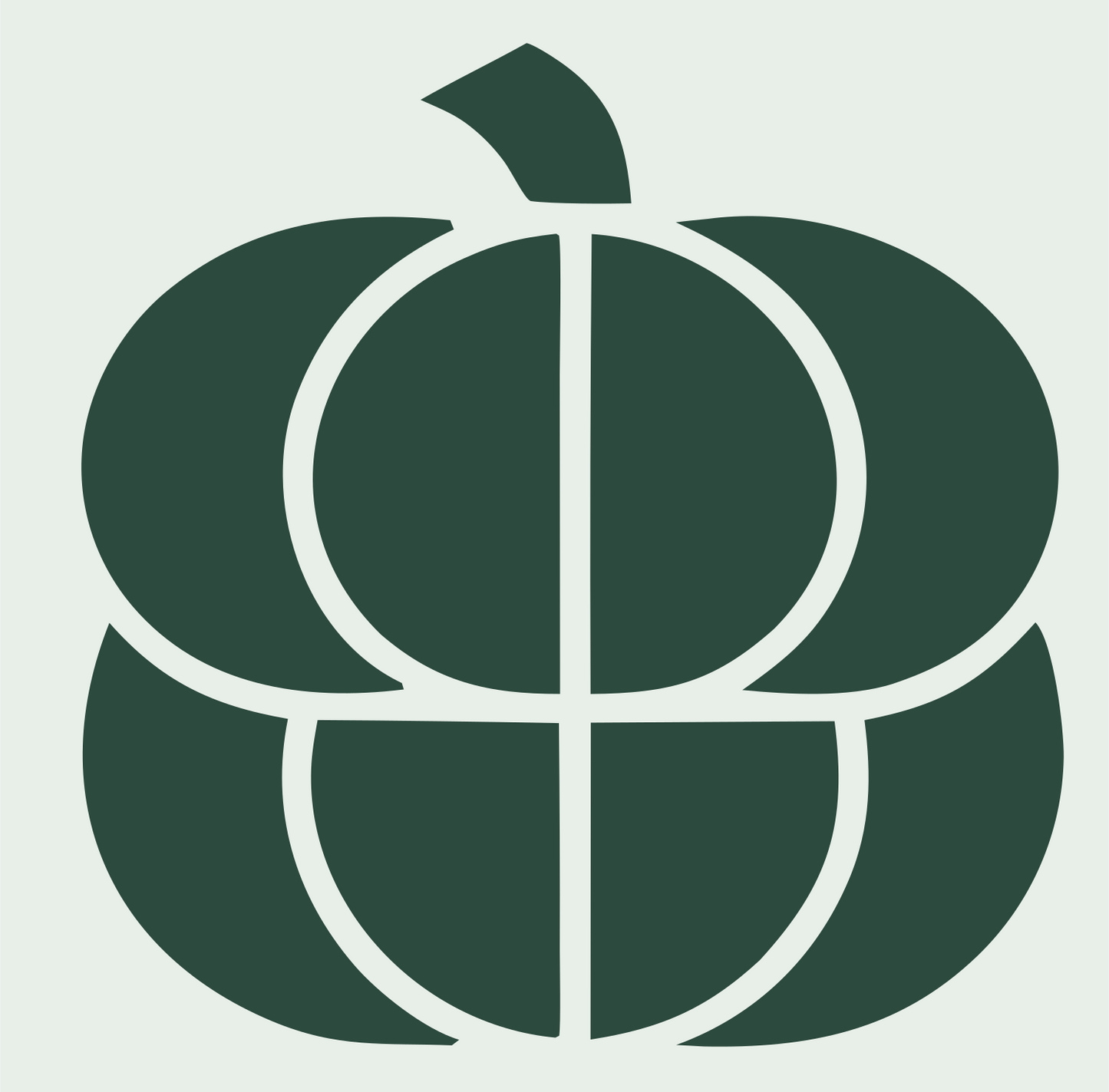 Geometric Pumpkin Grid Badge #e8efe9/#2d4a3e